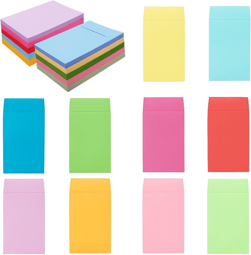 Volokitx 120-Pack 2.25×3.5 Inch Colorful Small Coin Envelopes, 10 Vibrant Colors, Mini Envelopes for Seeds, Small Items Storage, with Secure Full-Flap Seal - Image 1